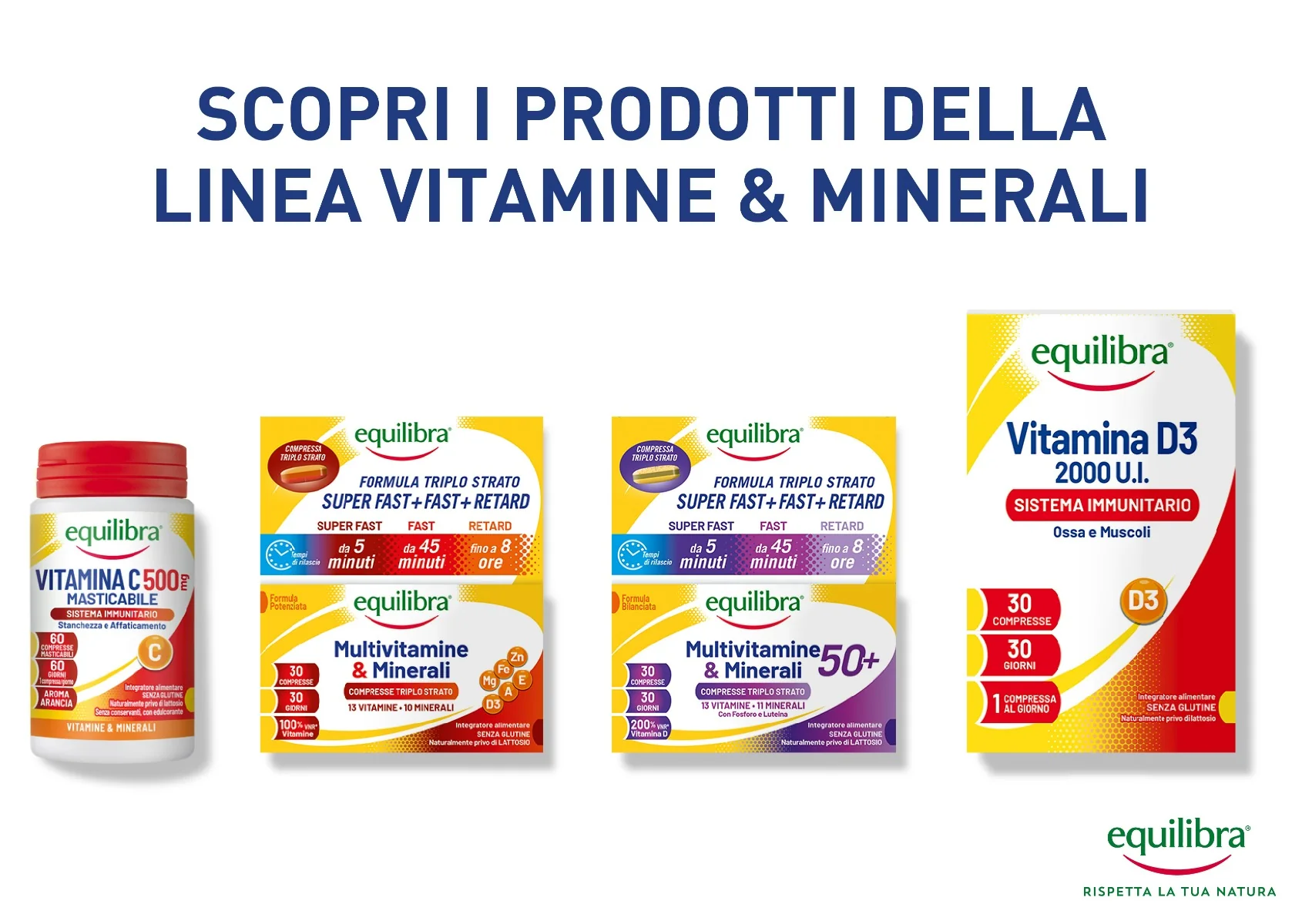 Equilibra Vitamina C 500 mg 60 Compresse Masticabili Integratore per Sistema Immunitario