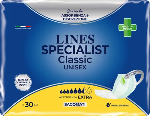 LINES SPECIALIST CLASSIC SAGOMATO EXTRA PANNOLONE 30 PEZZI