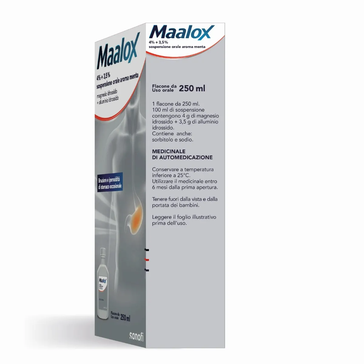 Maalox Sospensione Orale Aroma Menta 250 ml Antiacido