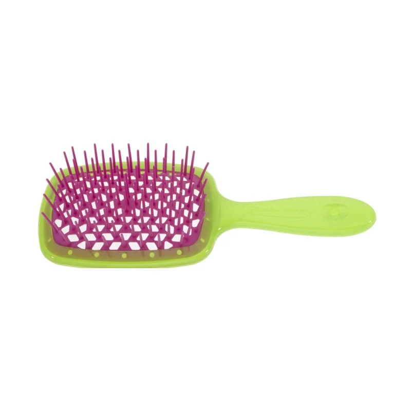 JANEKE SUPERBRUSH SPAZZOLA SMALL VERDE CON RICCIO FUCSIA