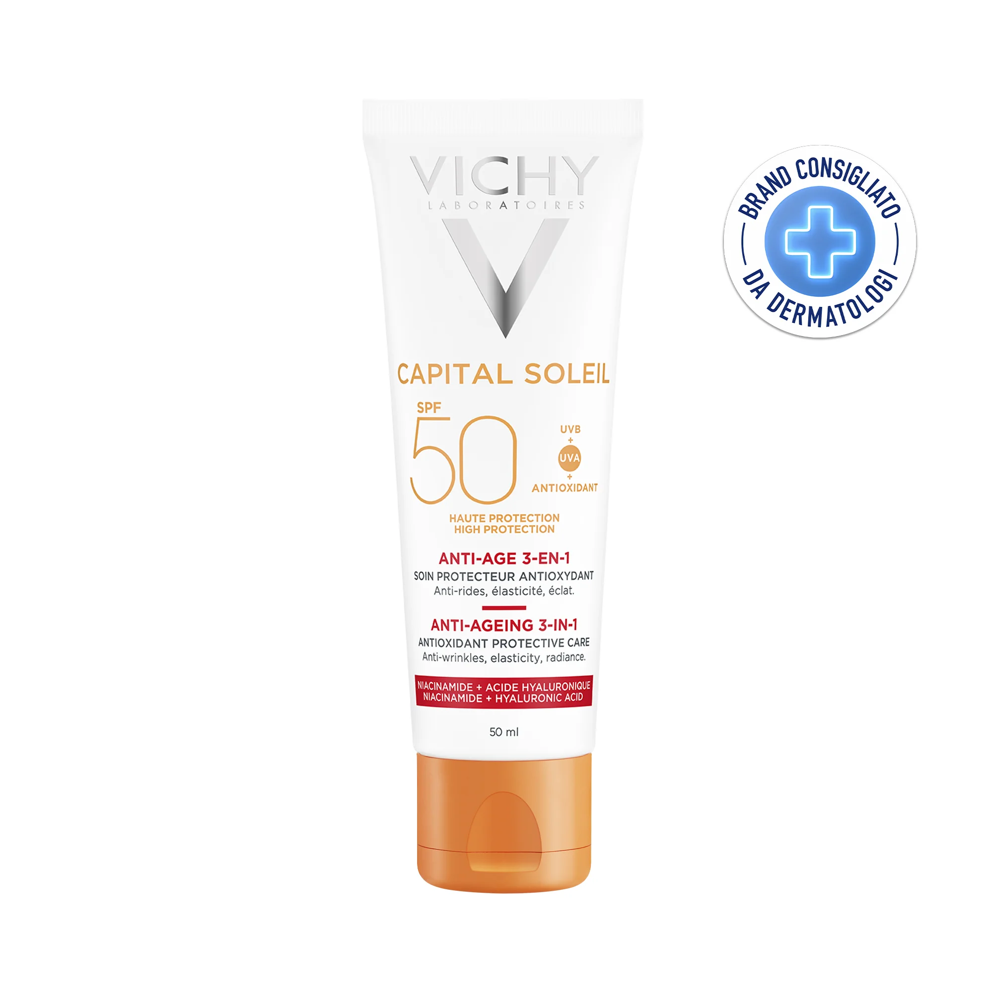 VICHY IDÉAL SOLEIL CREMA SOLARE ANTIETÀ 3IN1 SPF 50