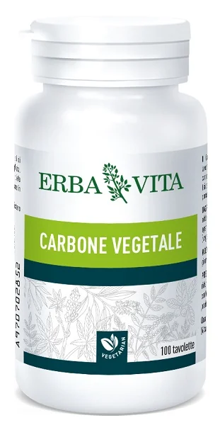 ERBA VITA CARBONE VEGETALE INTEGRATORE INTESTINALE 100 TAVOLETTE