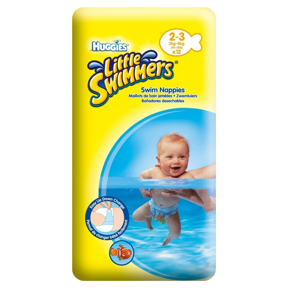 HUGGIES LITTLE SWIMMERS PANNOLINO COSTUMINO BAMBINI TAGLIA SMALL 3-8 KG 12 PANNOLINI