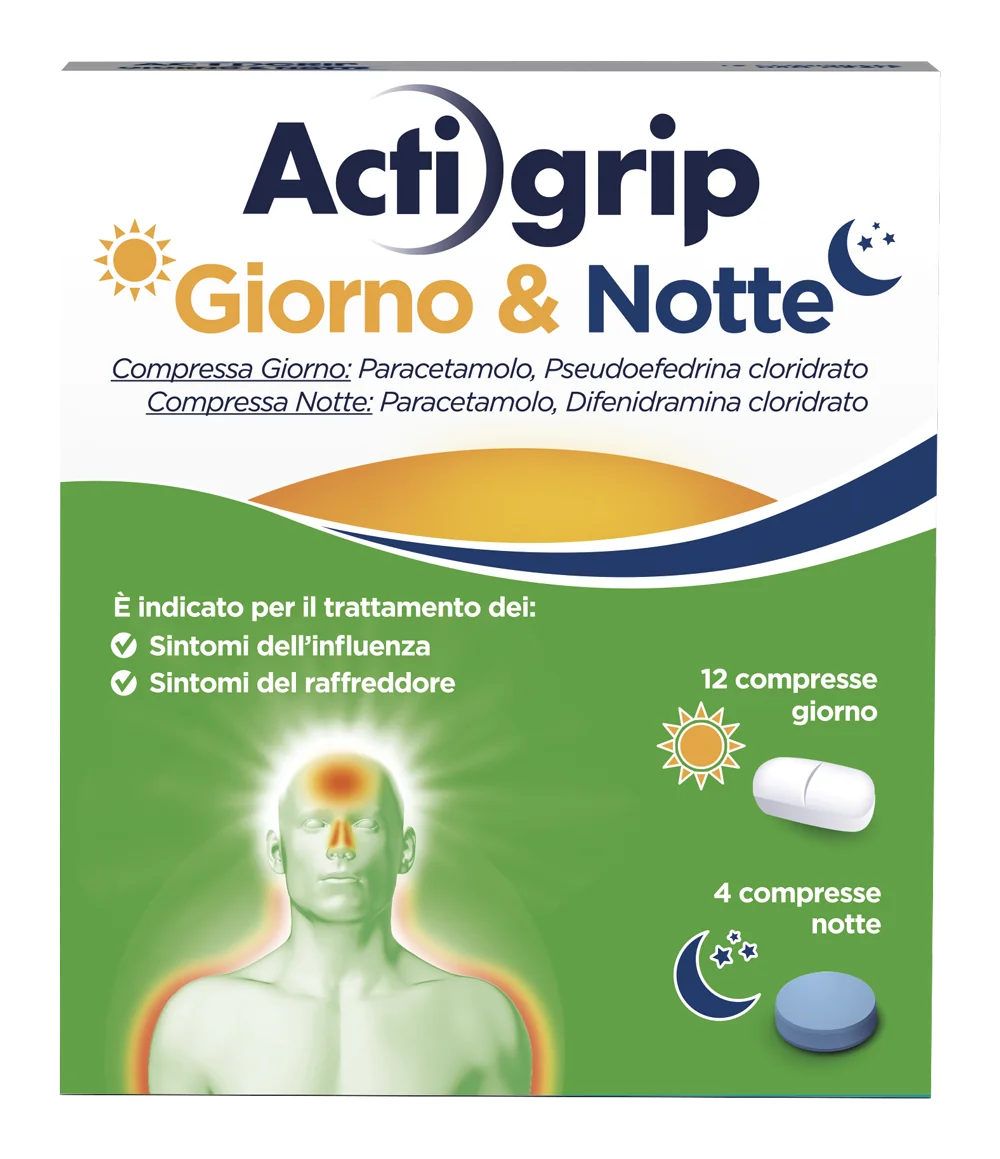 ACTIGRIP GIORNO E NOTTE 12+4 COMPRESSE