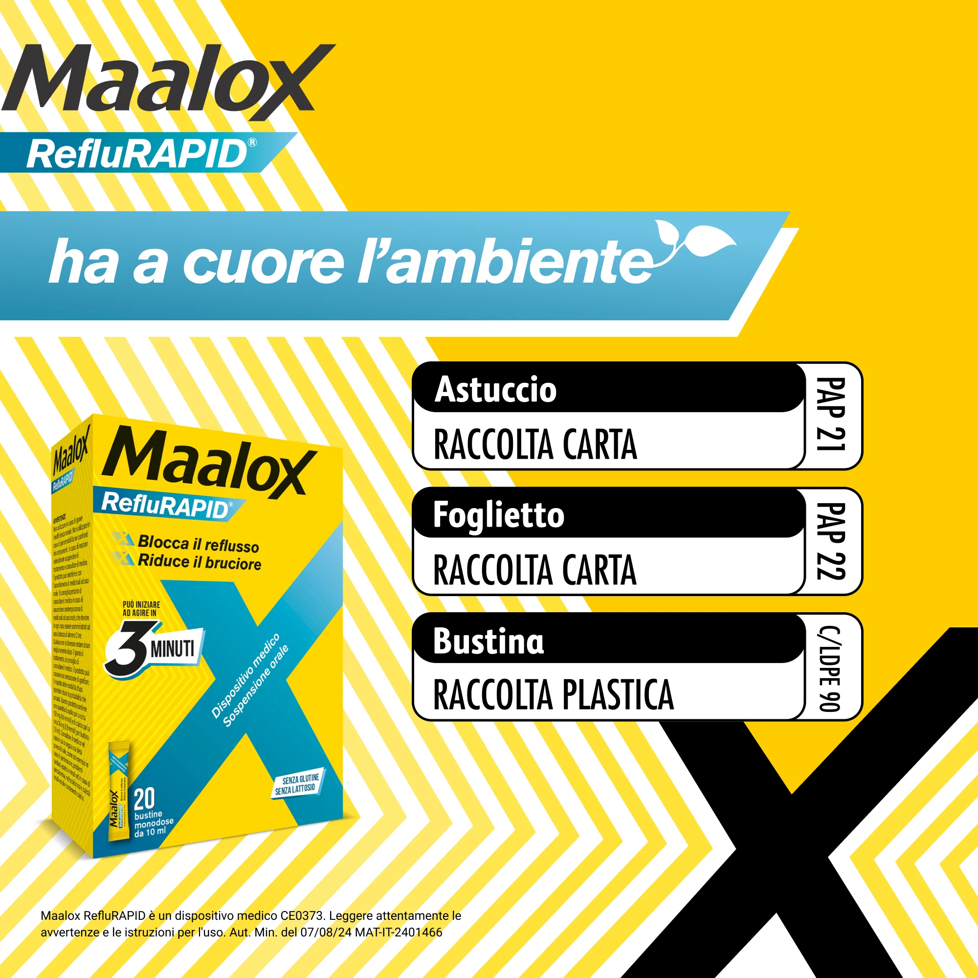 Maalox Reflurapid 20 Bustine Reflusso e Acidità