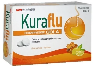 KURAFLU GOLA LIMONE E MIELE INTEGRATORE TOSSE 20 COMPRESSE