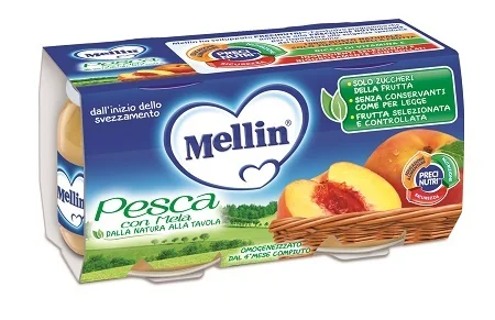 MELLIN OMOGENEIZZATO PESCA MELA 2 X 100G