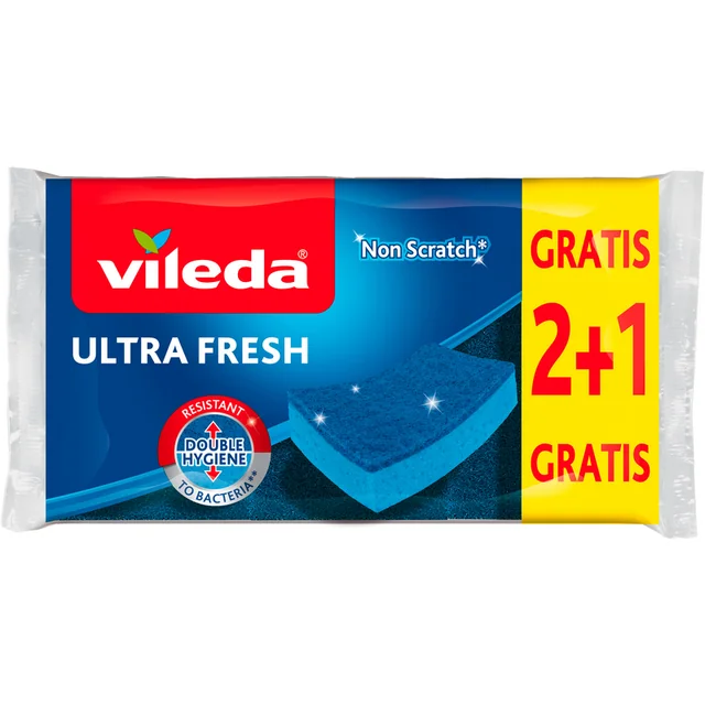 VILEDA SPUGNA ULTRA FRESH ANTIGRAFFIO 2+1PEZZI