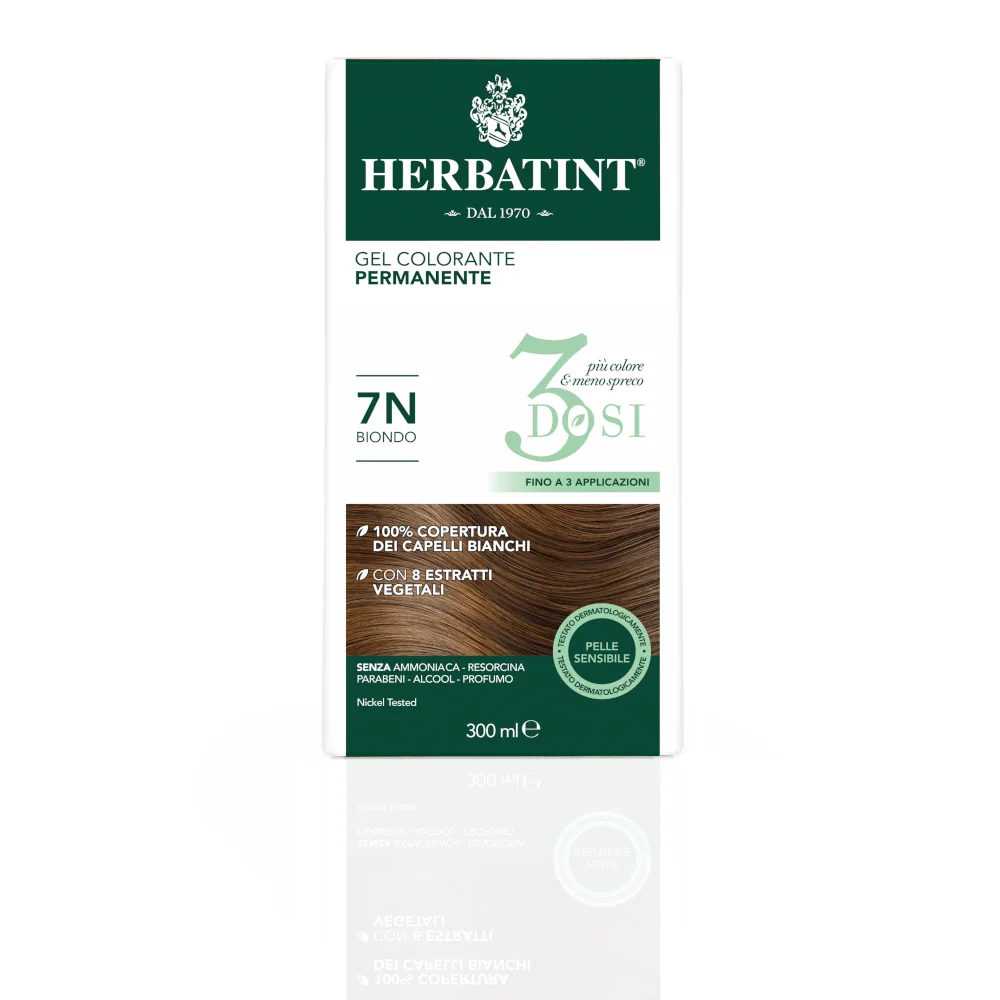 Herbatint Tintura Capelli Gel Permanente 3Dosi 7N Biondo 300 ml 