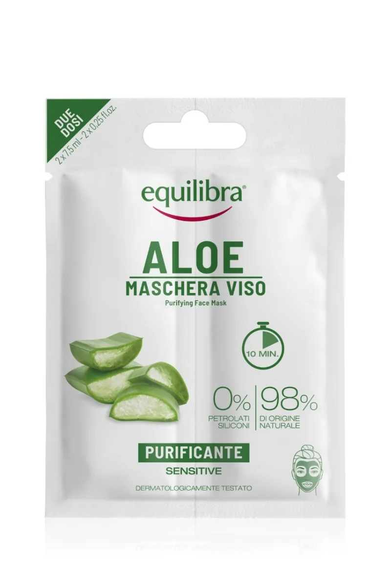 EQUILIBRA ALOE MASCHERA VISO PURIFICANTE 2 MONODOSE X 7,5 ML