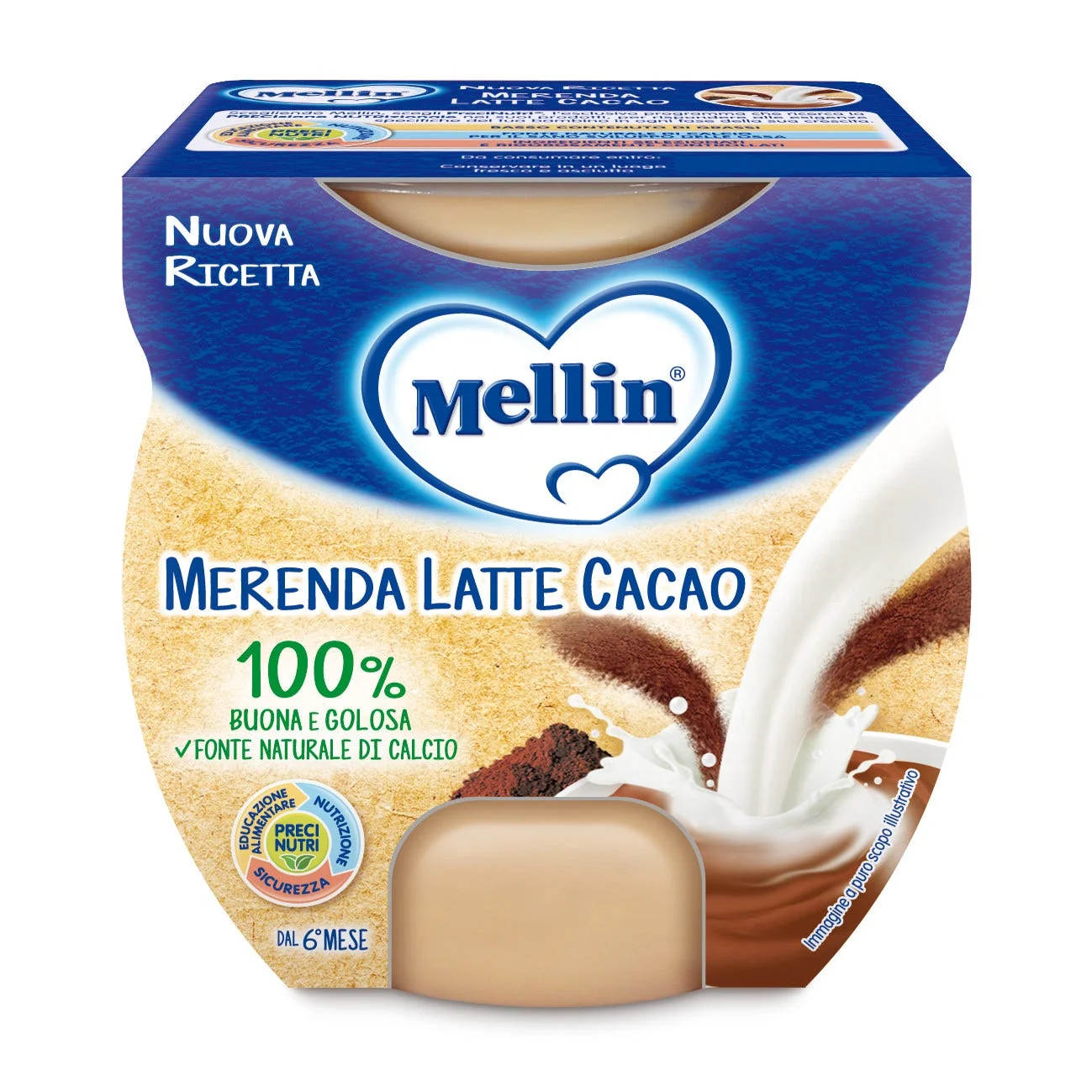 MELLIN MERENDA LATTE CACAO 2X100G