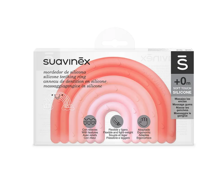 SUAVINEX ANELLO DENTIZIONE STEP 1 +0 MESI ARCOBALENO ROSA