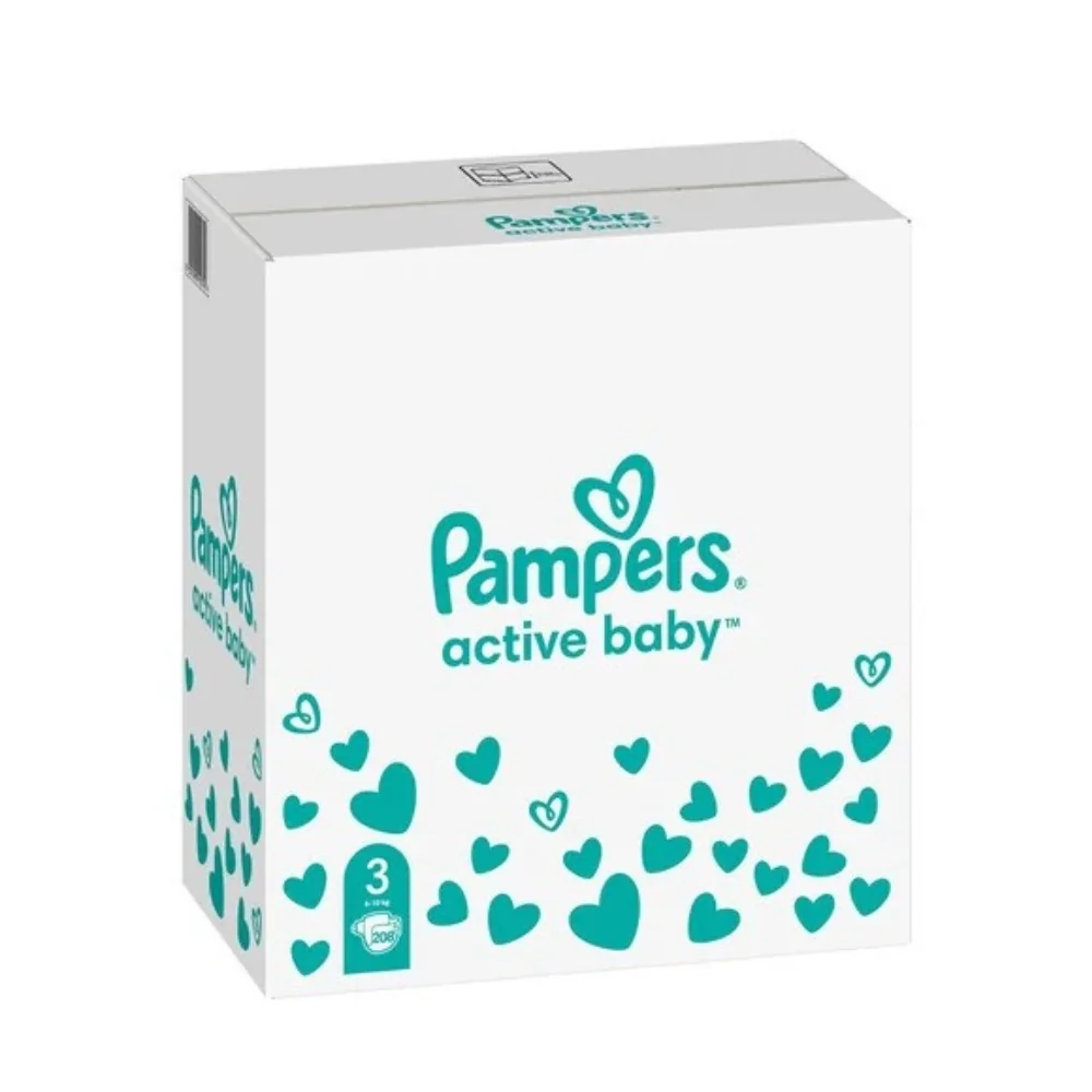 Pampers Active Baby Nappies 3X208 6-10 Kg