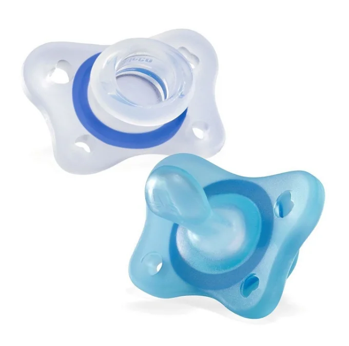 CHICCO GOMMOTTINO PHYSIOFORMA BOY IN SILICONE PER BAMBINO 2-6 MESI 2 PEZZI