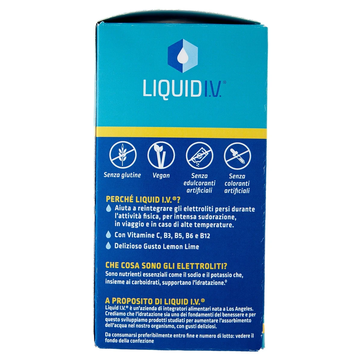 Liquid I.V. Hydration Multiplier Limone 10 Stick Senza Glutine