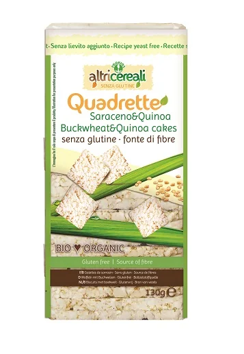 ALTRI CEREALI QUADRETTE AL GRANO SARACENO E QUINOA BIOLOGICO 130 G