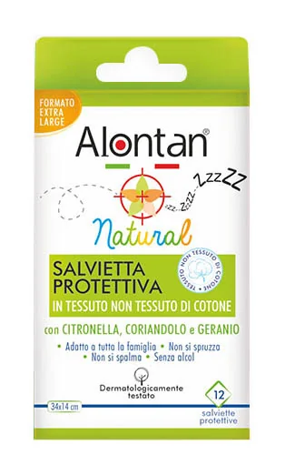 ALONTAN NATURAL SALVIETTE FITOREPELLENTI PROTETTIVE TNT DI COTONE 12 PEZZI