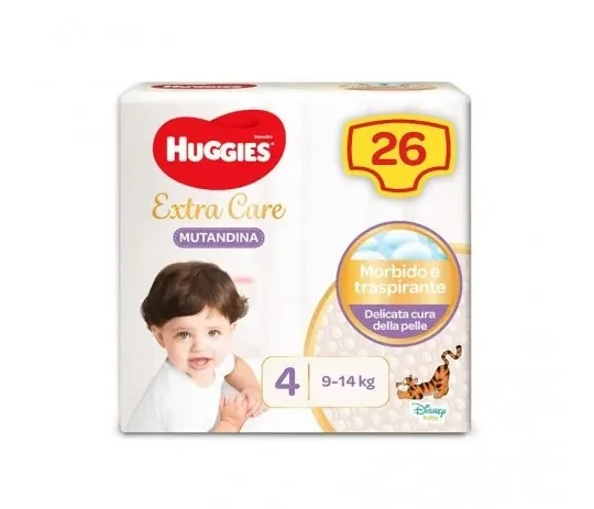 HUGGIES EXTRA CARE MUTANDINA BASE TAGLIA 4 26 PEZZI