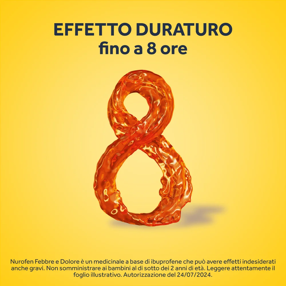 Nurofen Febbre e Dolore 200 mg/5 ml Gusto Arancia Senza Zucchero 100 ml Febbre