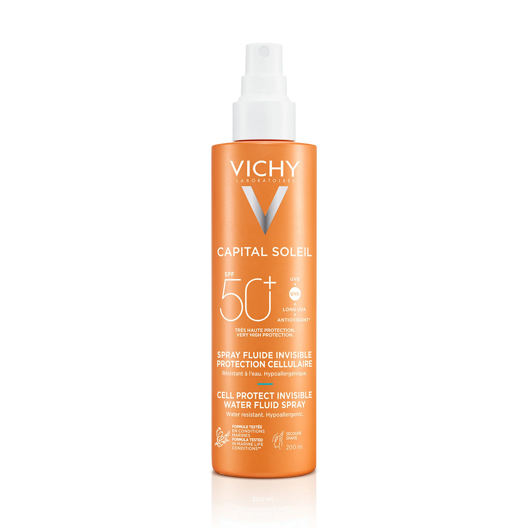 Vichy Capital Soleil Spray Spf50+ 200 ml Protezione solare viso e corpo