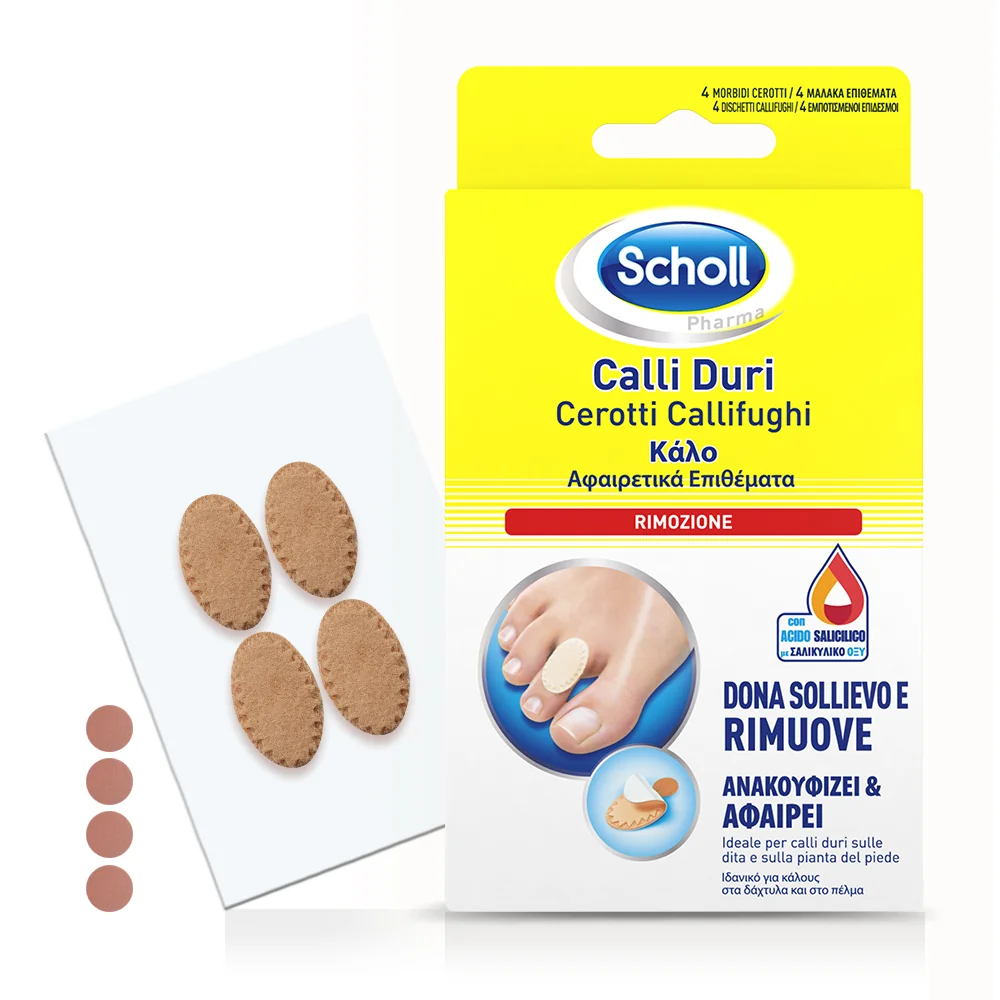 SCHOLL CEROTTI CALLIFUGHI RIMOZIONE DURONI 2 CEROTTI + 2 DISCHETTI