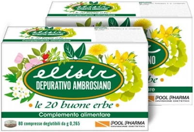 ELISIR DEPURATIVO AMBROSIANO LE 20 BUONE ERBE INTEGRATORE INTESTINALE 80 COMPRESSE