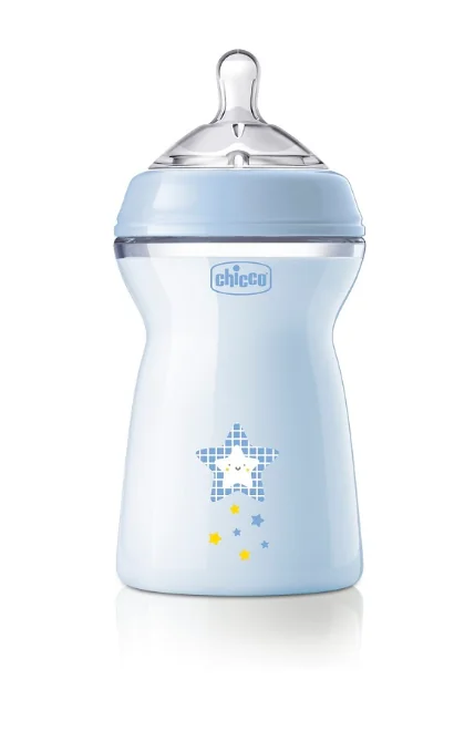 CHICCO BIBERON NATURAL FEEL PP 6 MESI+ 330 ML AZZURRO