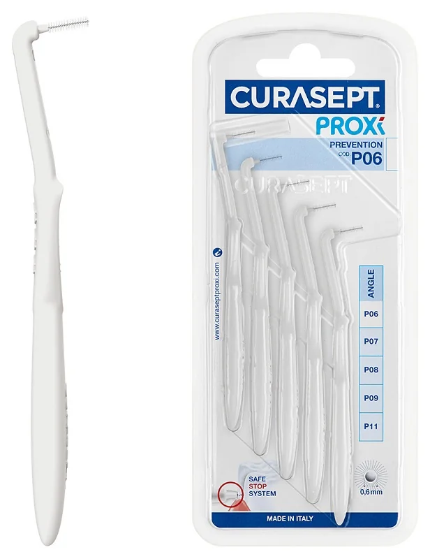 CURASEPT PROXI ANGLE PREVENTION P06 ISO 0 0,6 MM SCOVOLINO BIANCO 5 PEZZI