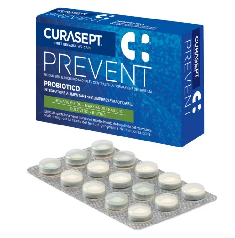 CURASEPT PREVENT PROBIOTICO INTEGRATORE ALIMENTARE 14 COMPRESSE