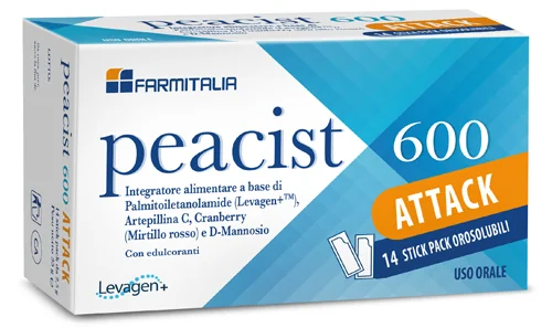 PEACIST 600 ATTACK INTEGRATORE PER INFEZIONI VIE URINARIE 14 BUSTINE