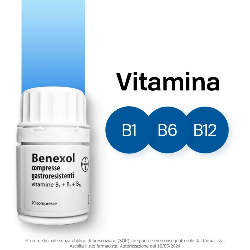 Benexol Trattamento per Carenza di Vitamine B 20 Compresse Vitamine B