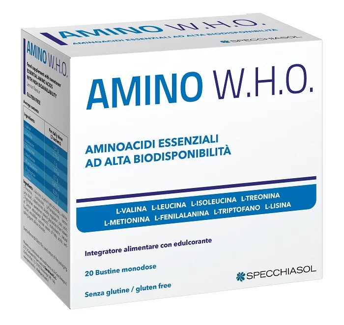 SPECCHIASOL AMINO WHO INTEGRATORE DI AMINOACIDI ESSENZIALI 20 BUSTINE