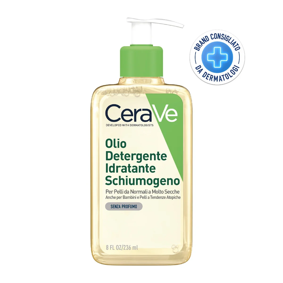 CeraVe Olio Detergente Idratante 236 ml Deterge, Idrata e Lenisce. Con 3 Ceramidi Essenziali, Trigliceridi e Squalene