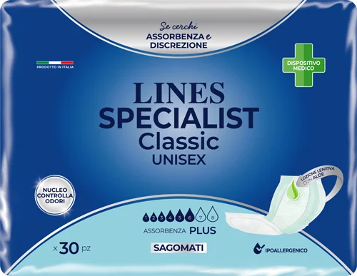 LINES SPECIALIST CLASSIC PLUS PANNOLONE SAGOMATO 30 PEZZI