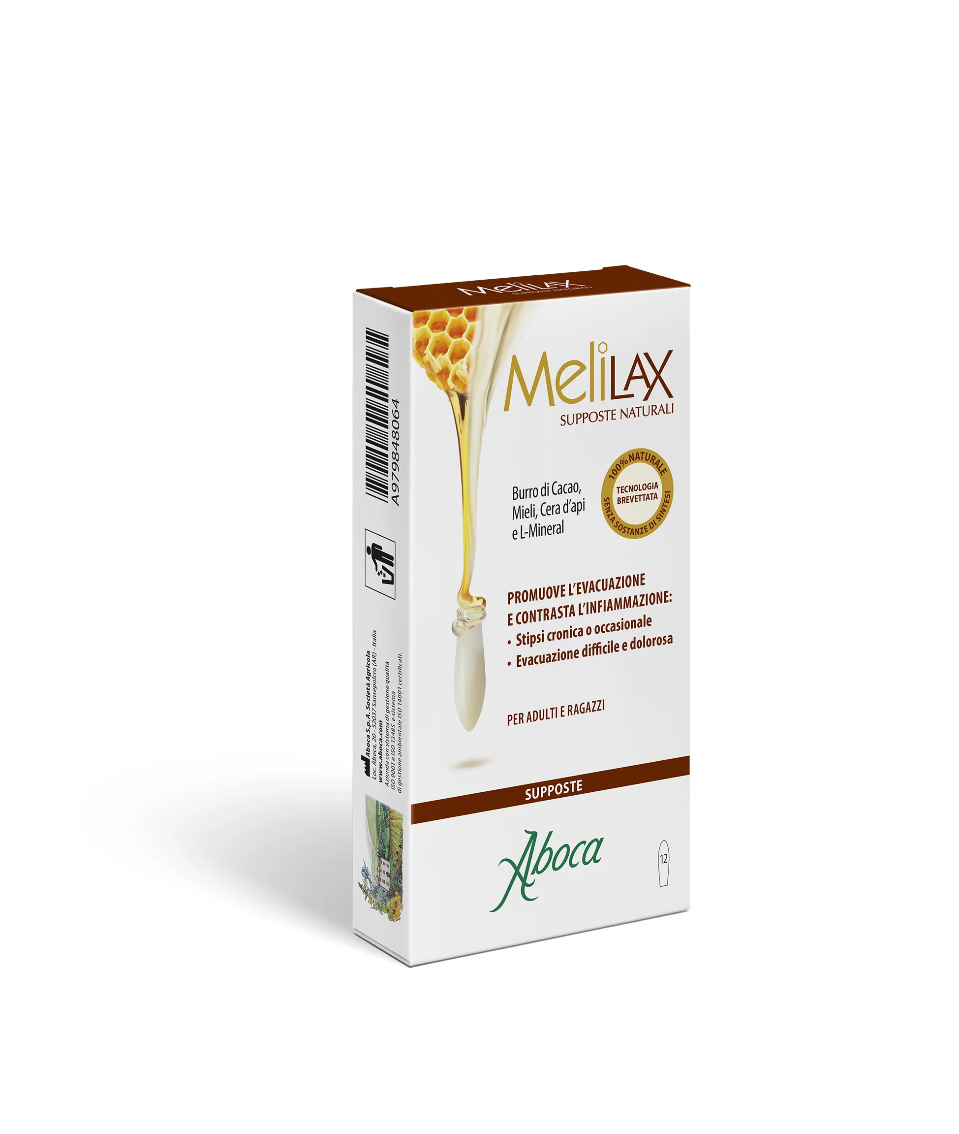 ABOCA MELILAX SUPPOSTE NATURALI 12 PEZZI