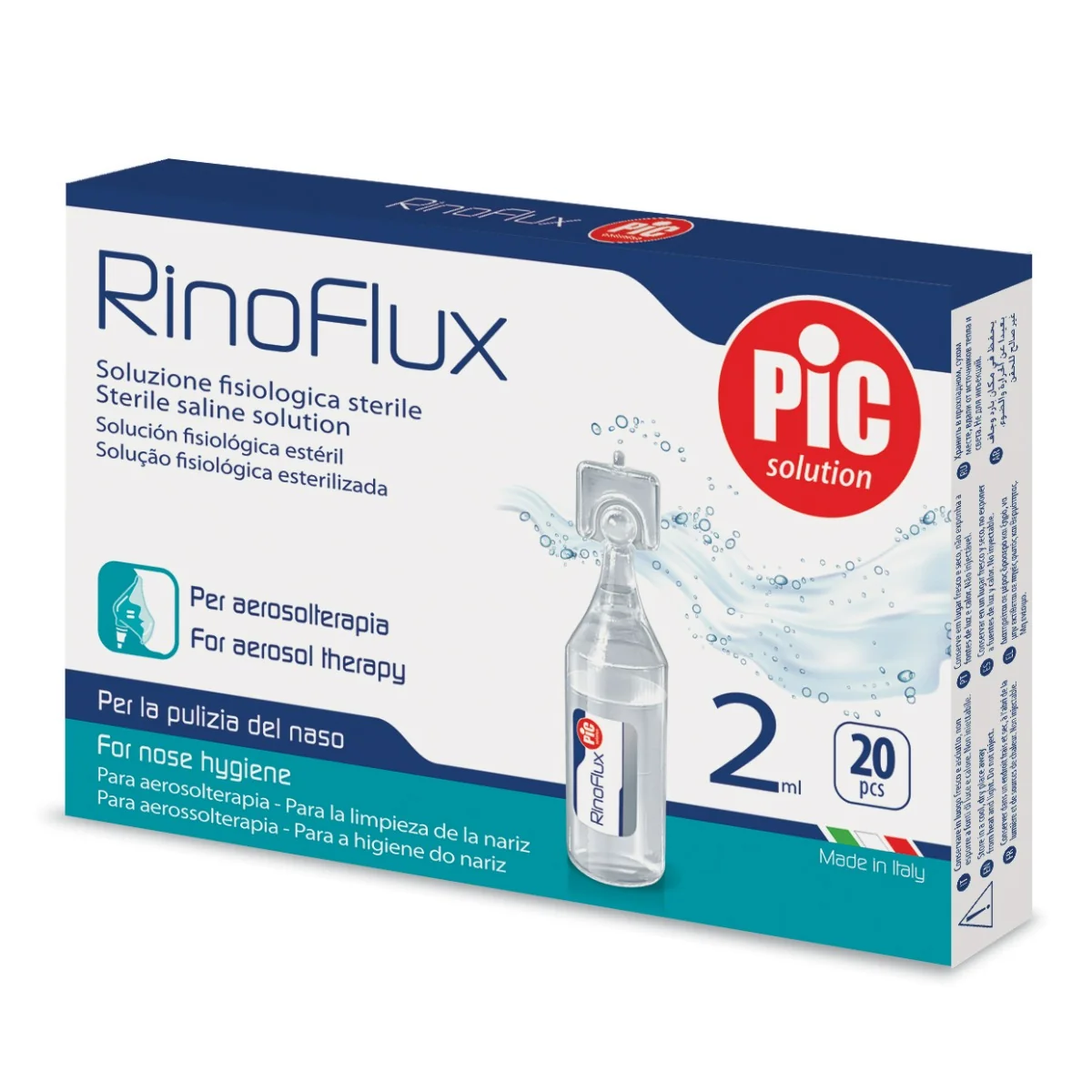 RINOFLUX SOLUZIONE FISIOLOGICA AEROSOLTERAPIA 20 FLACONI