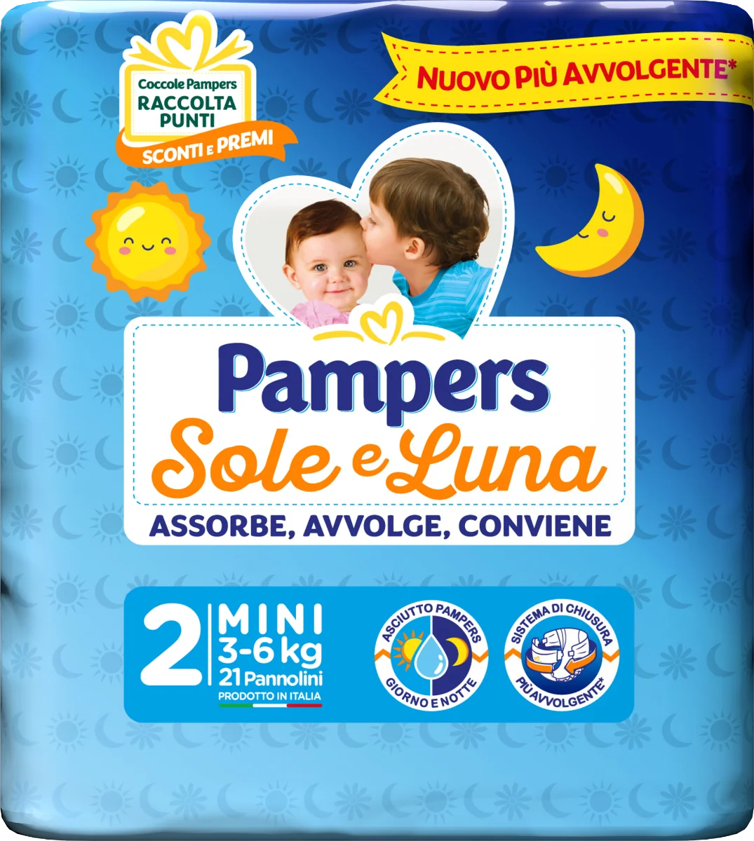 PAMPERS SOLE&LUNA MIDINI 21 PEZZI