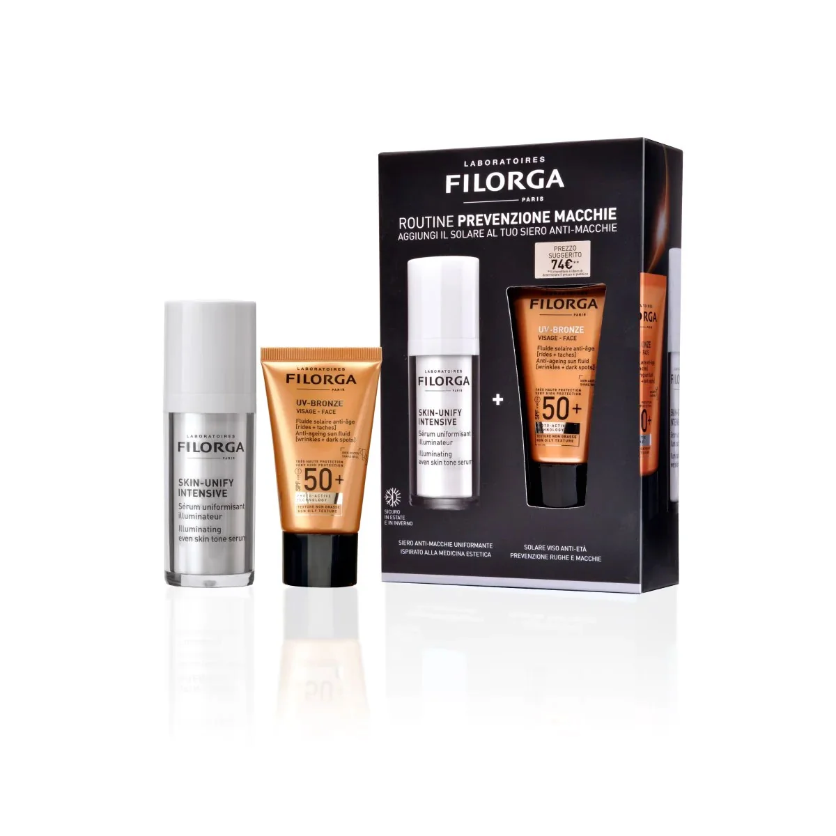 FILORGA COFANETTO SKIN-UNIFY INTENSIVE+UV-BRONZE FACE 50+