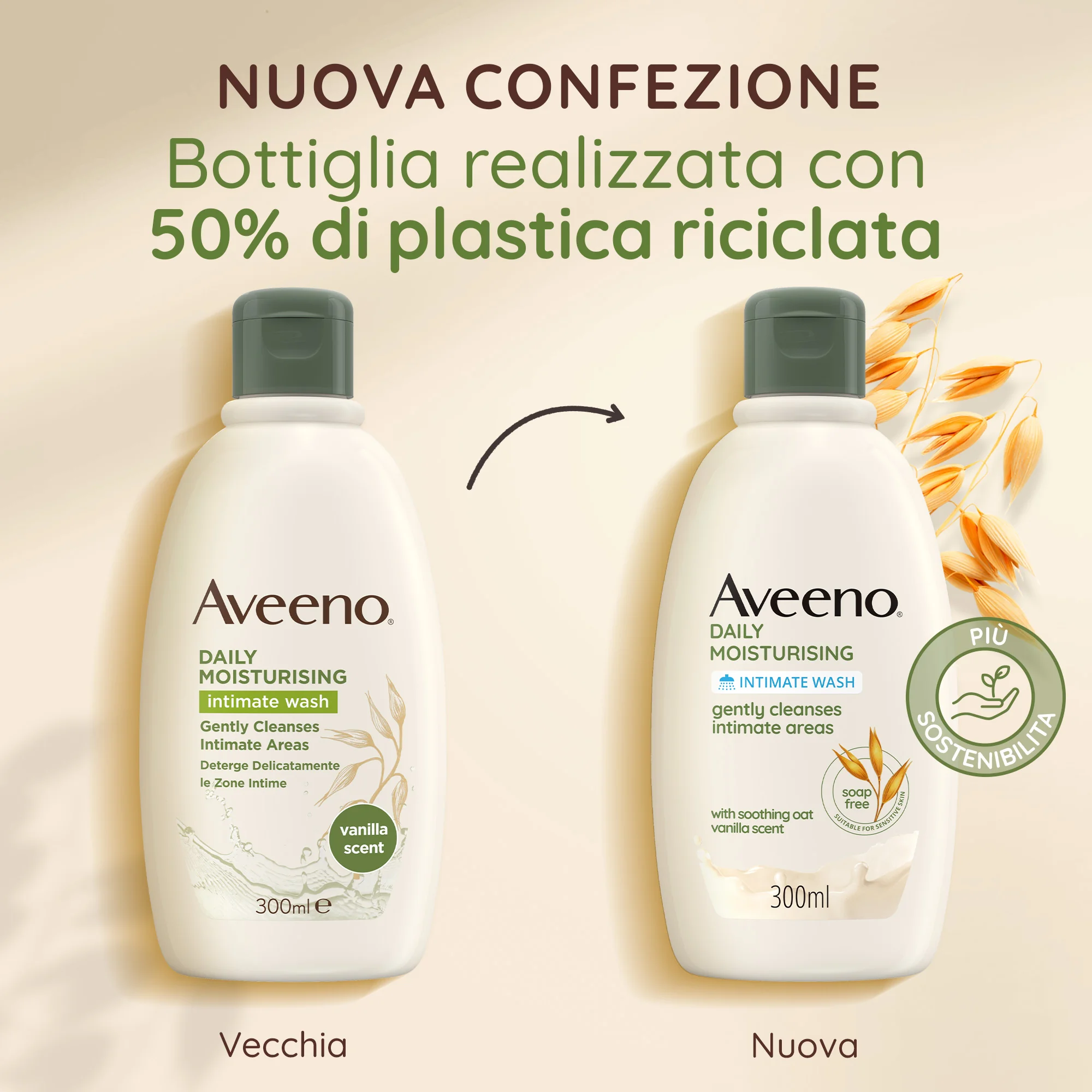 Aveeno  Daily Moisturizing Detergente Intimo 300 Ml Senza Sapone