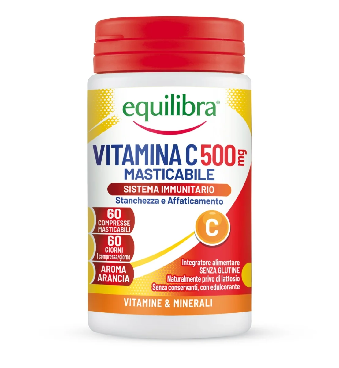 Equilibra Vitamina C 500 mg 60 Compresse Masticabili Integratore per Sistema Immunitario