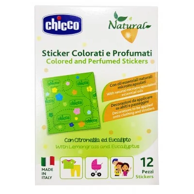 CHICCO NATURAL STICKER ANTIZANZARE BAMBINI 12 PEZZI