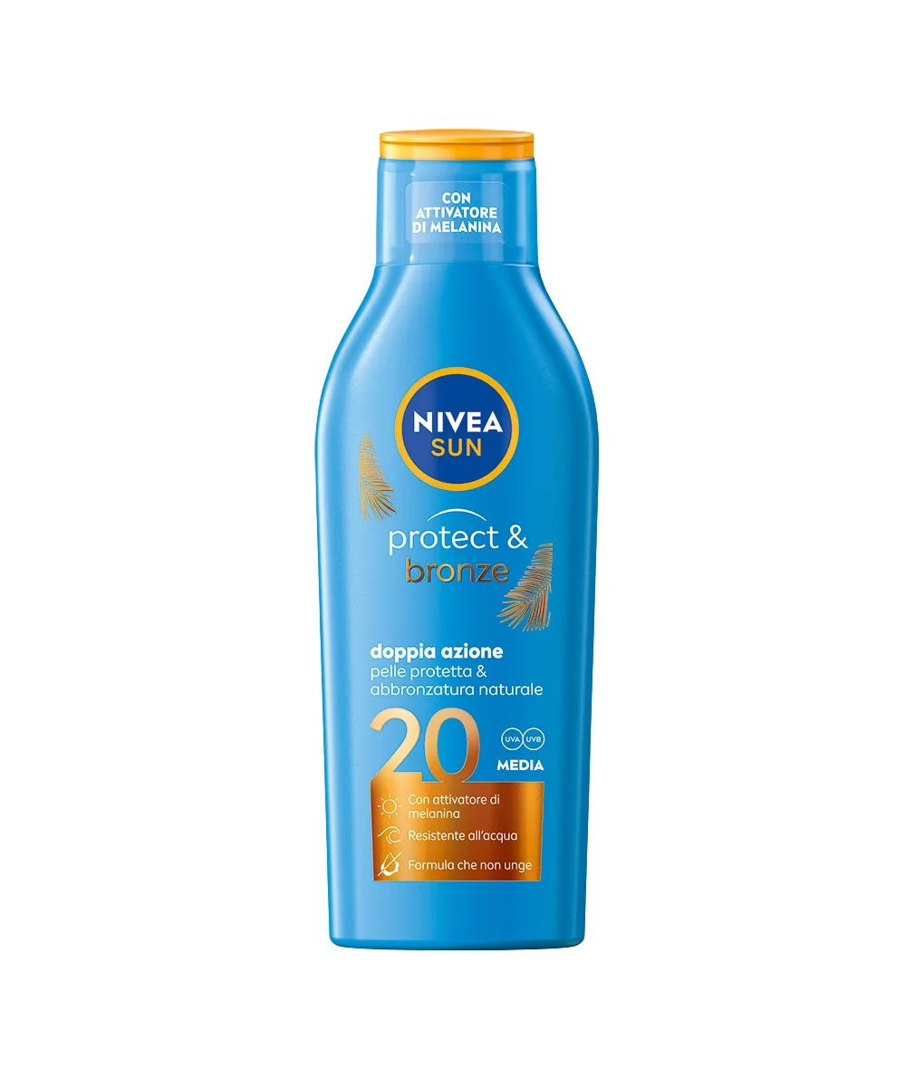 Nivea Sun Latte Solare Protect & Bronze SPF 20 Protezione Solare